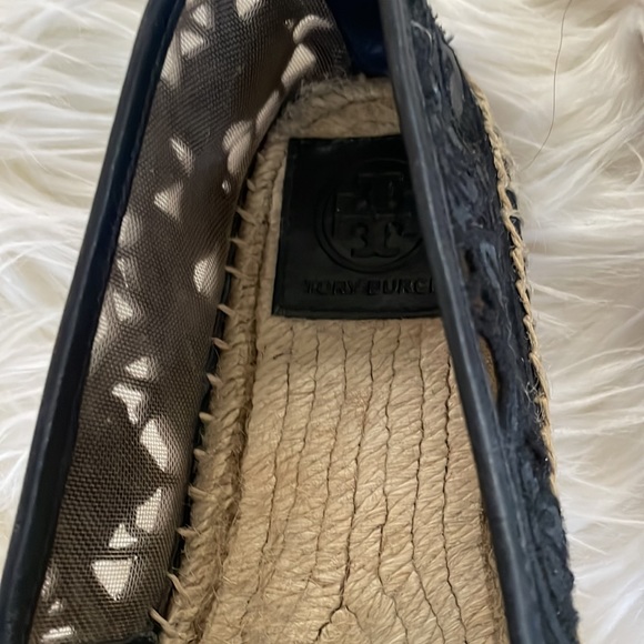 Tory Burch Lucia Lace Espadrille Flat Tory Navyblack - Picture 4 of 9